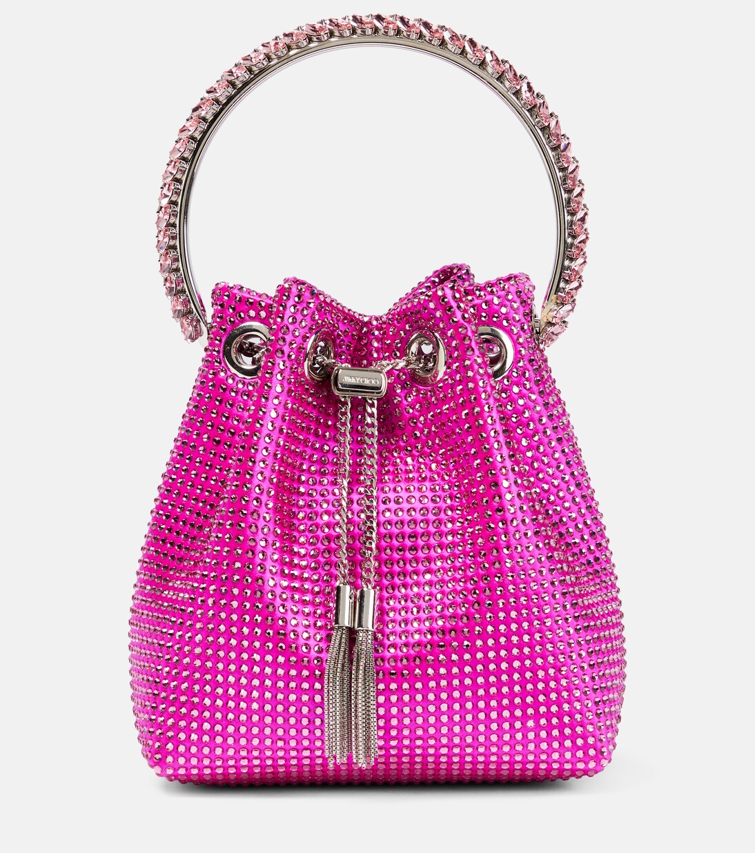 Bon Bon Small embellished bucket bag in pink Jimmy Choo Mytheresa