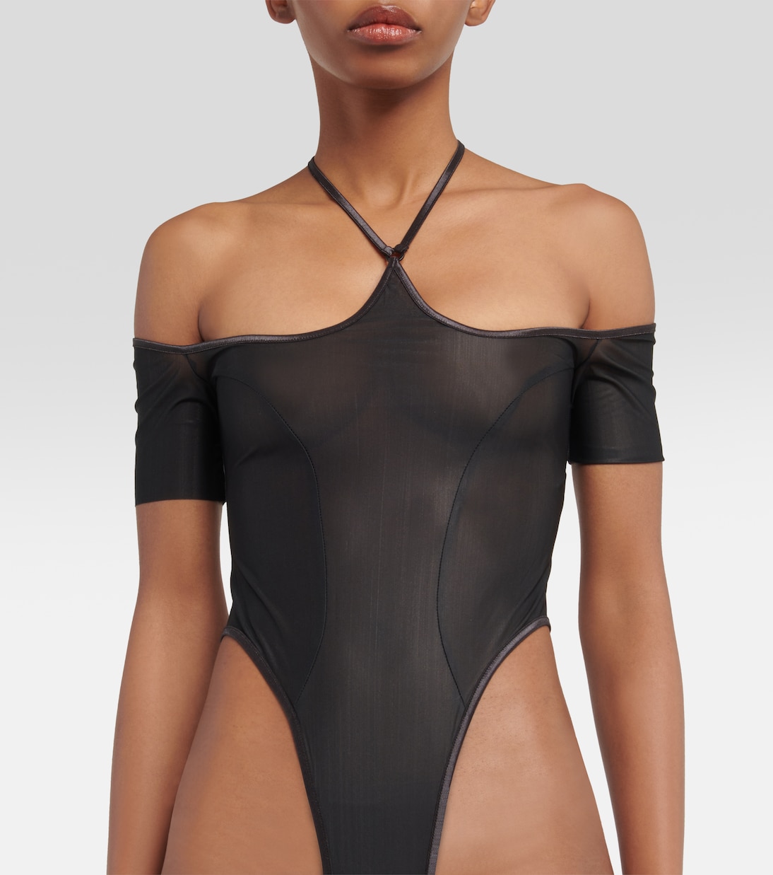 Halterneck mesh bodysuit | KNWLS