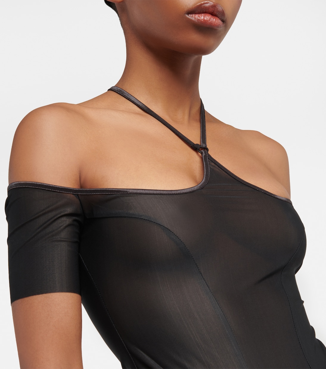 Halterneck mesh bodysuit | KNWLS