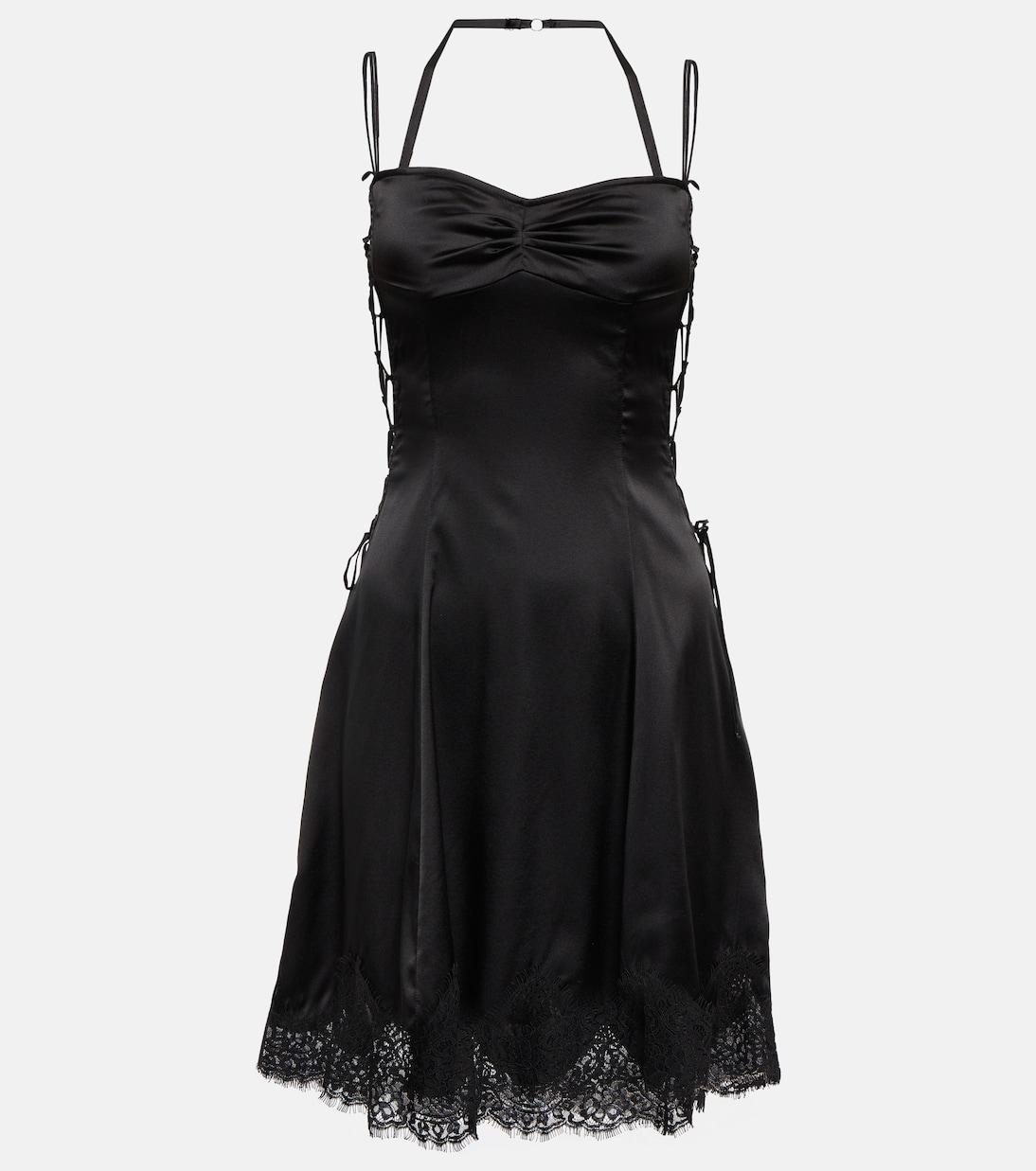 Minikleid aus Seidensatin mit Spitze | Didu