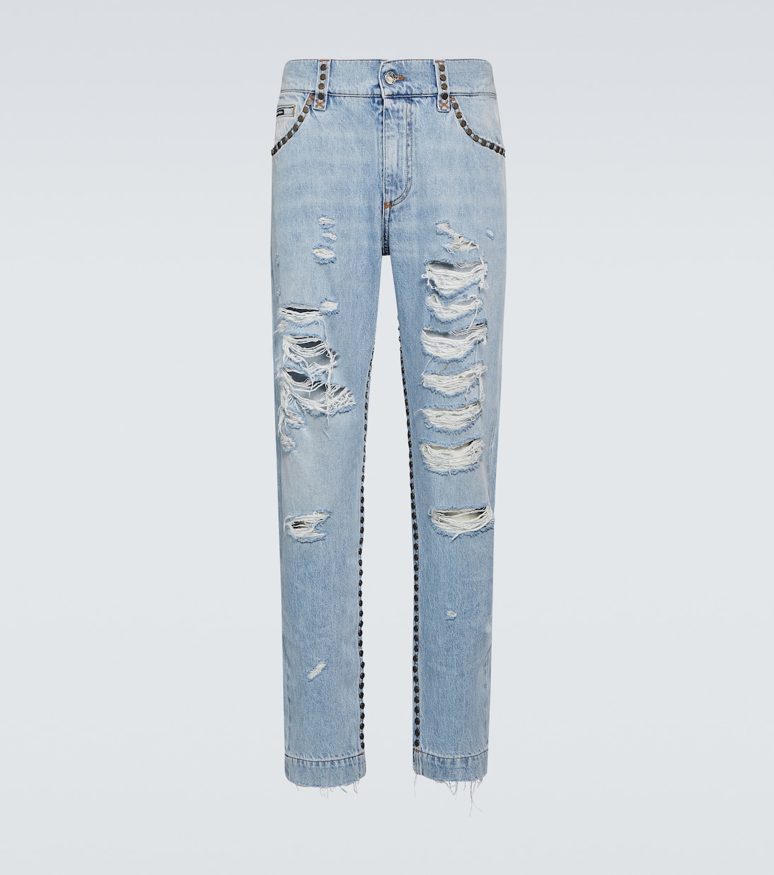 Jeans rectos de tiro medio desgastados | Dolce&Gabbana