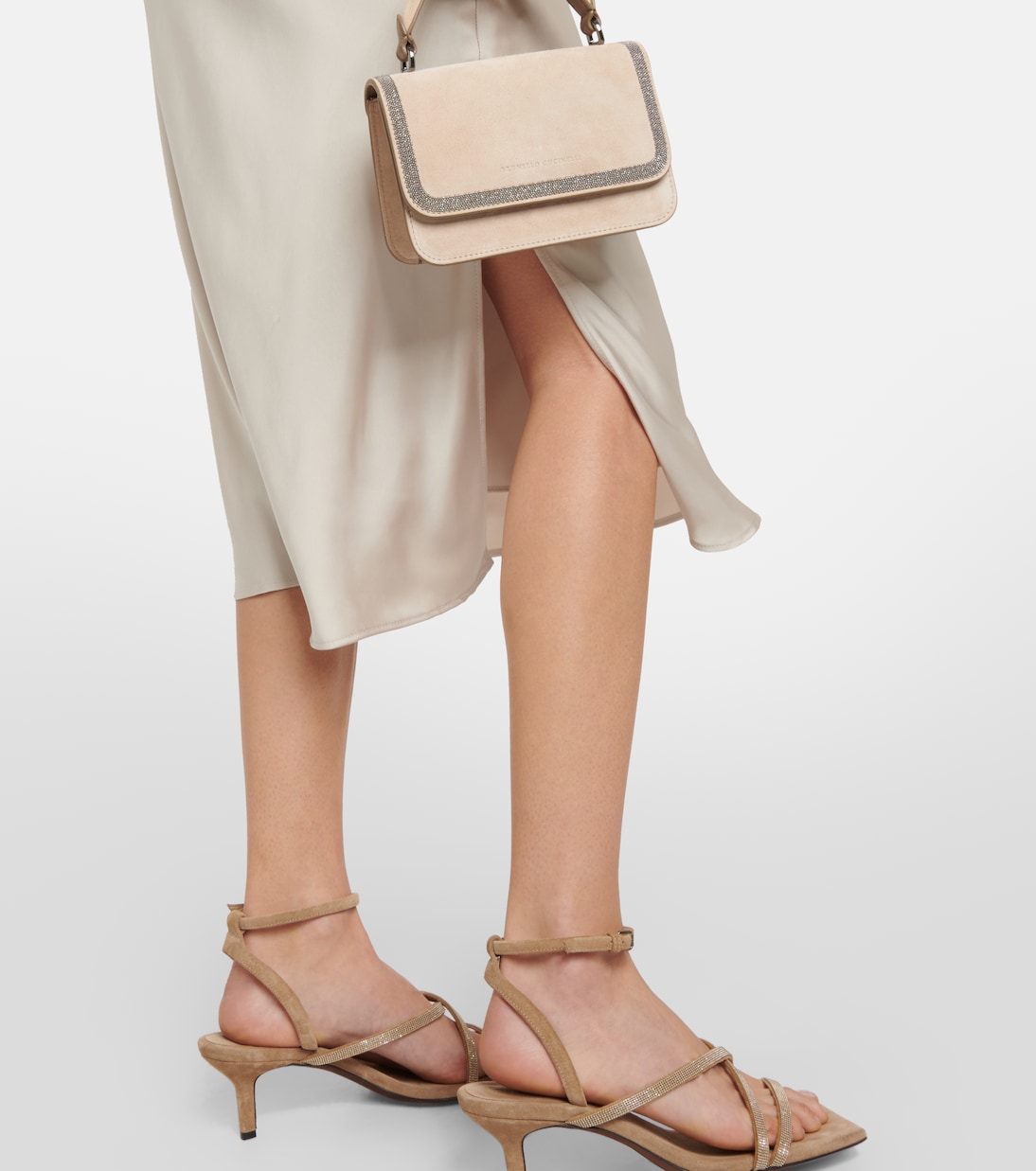 Gonna midi in raso | Brunello Cucinelli