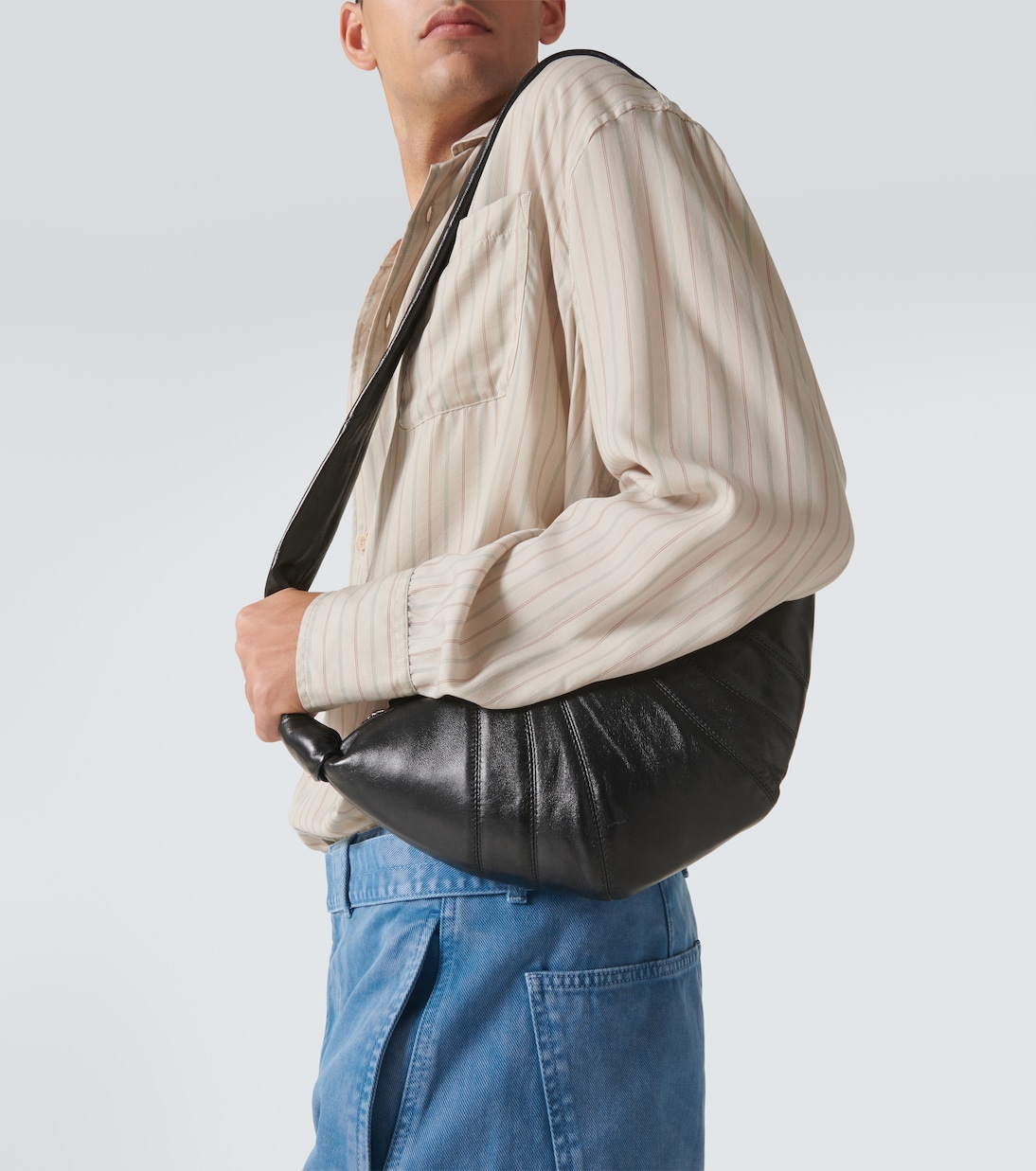 Croissant Small leather shoulder bag | Lemaire
