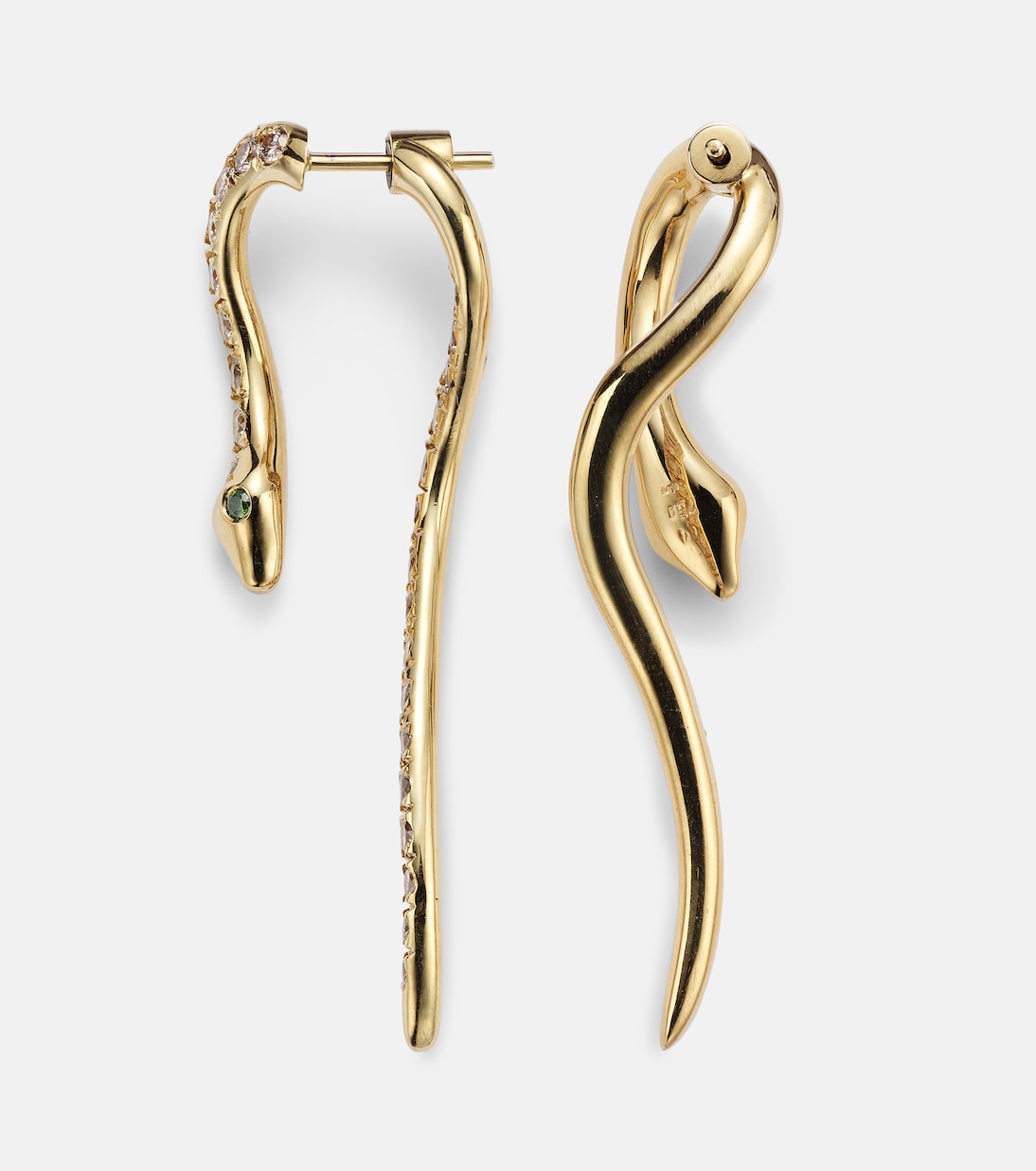 Orecchini in oro 18kt Boa di Ileana Makri con diamanti, gioielli eleganti per giovani