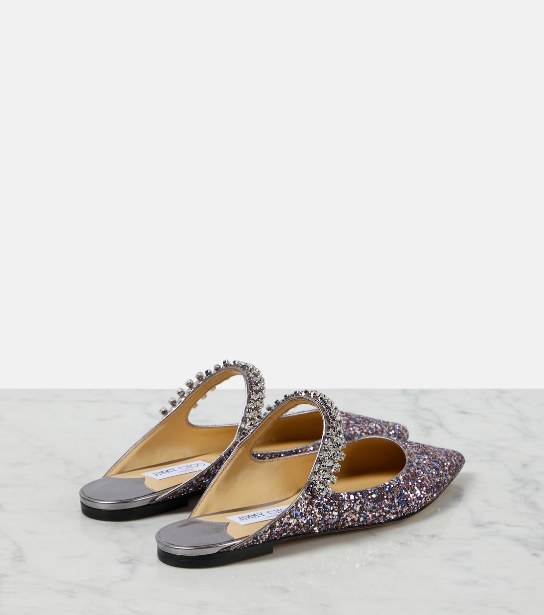 Bing embellished leather-trimmed mules | Jimmy Choo