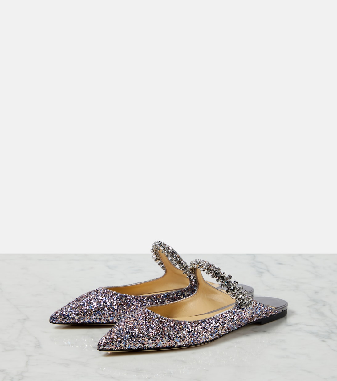 Bing embellished leather-trimmed mules | Jimmy Choo