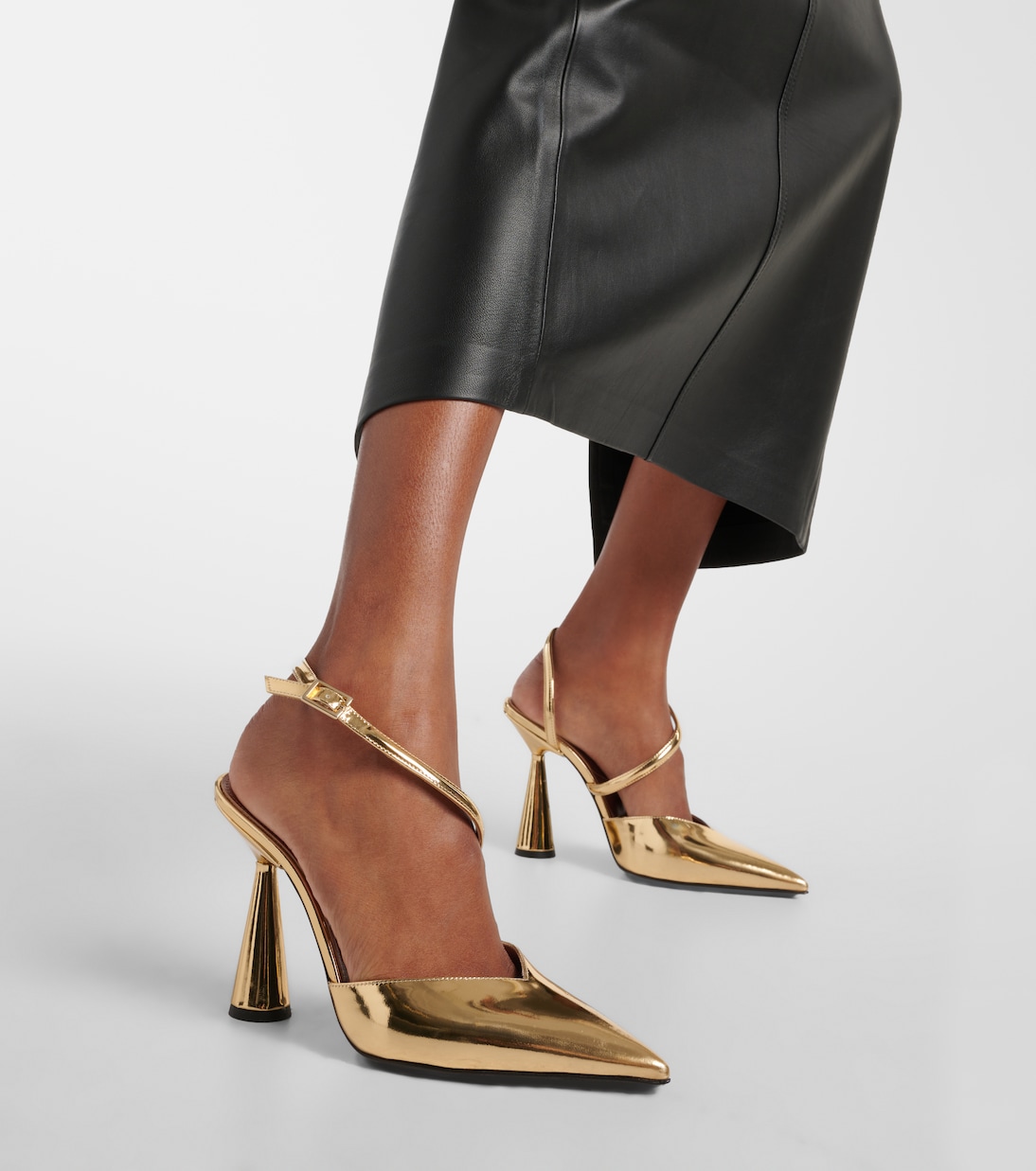 Pumps Arya 90 aus Metallic-Leder | D'Accori