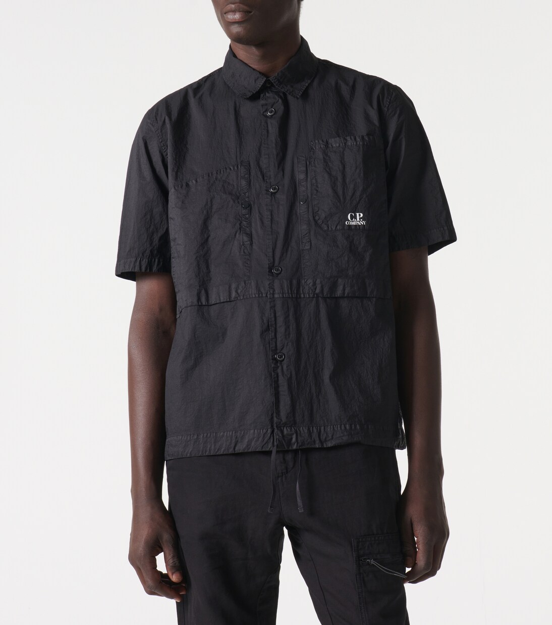 Light Microweave Laminated shirt in black - C P Company | Mytheresa