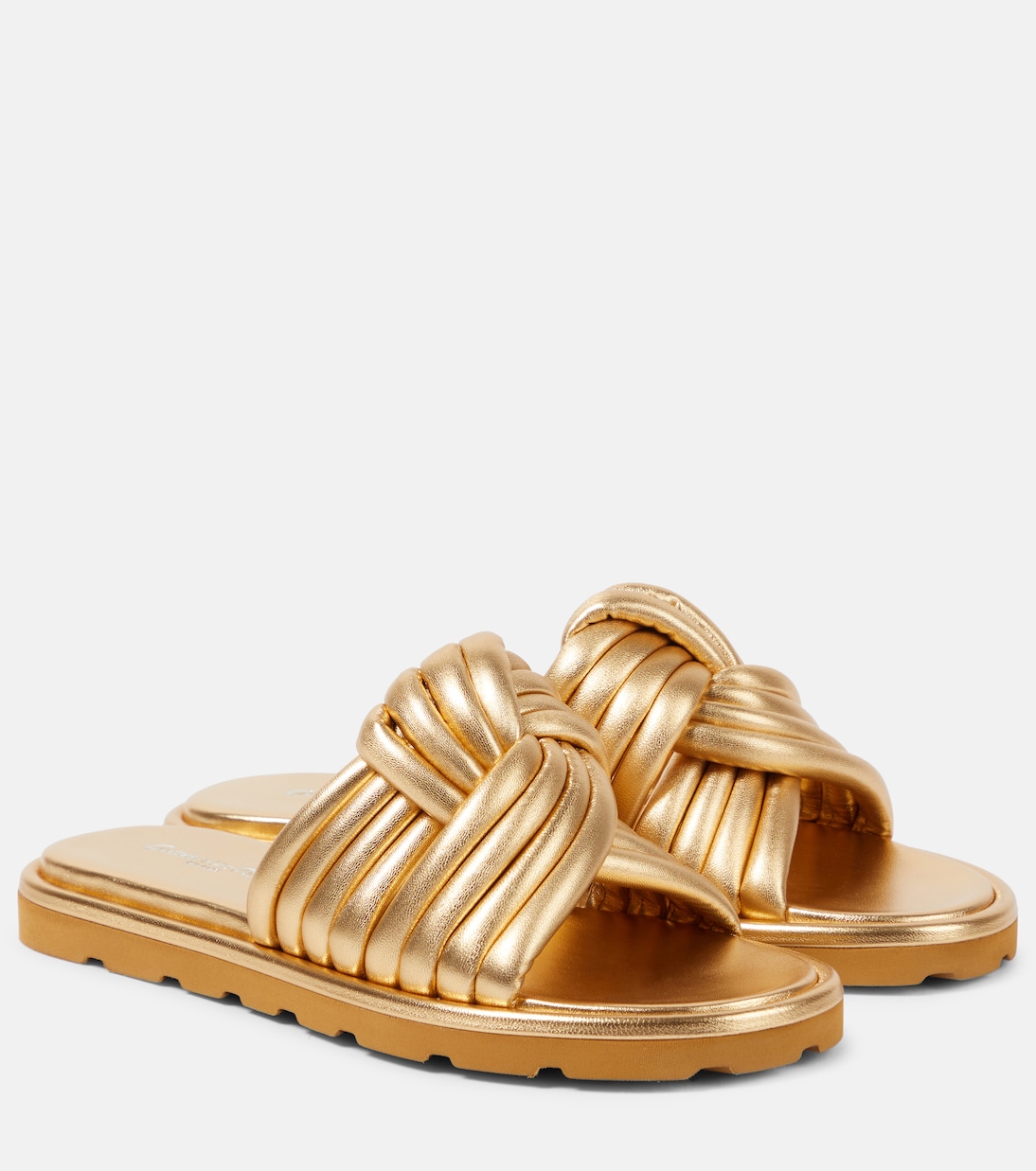 Ottavia metallic leather slides | Gianvito Rossi