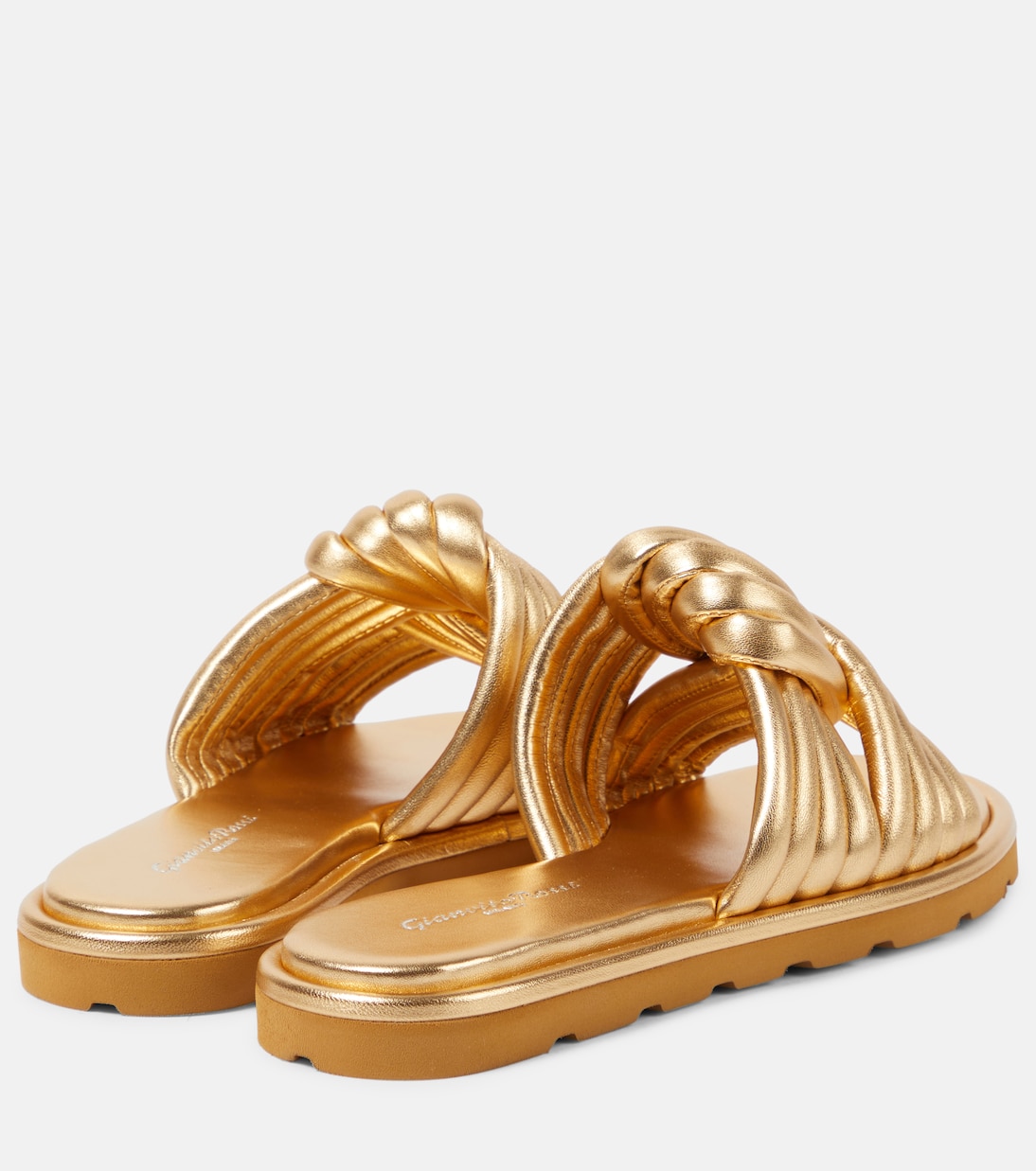 Ottavia metallic leather slides | Gianvito Rossi