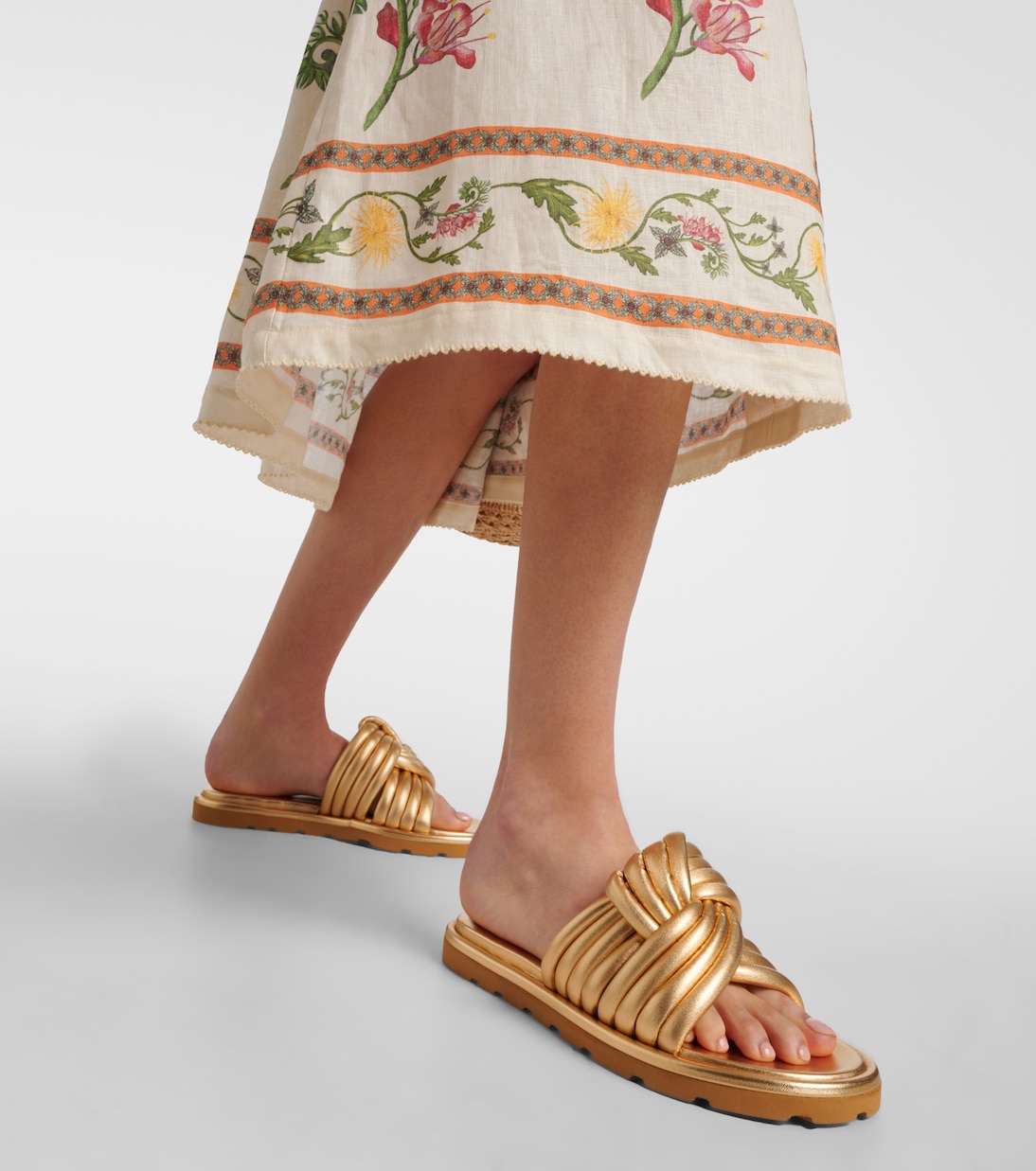 Ottavia metallic leather slides | Gianvito Rossi