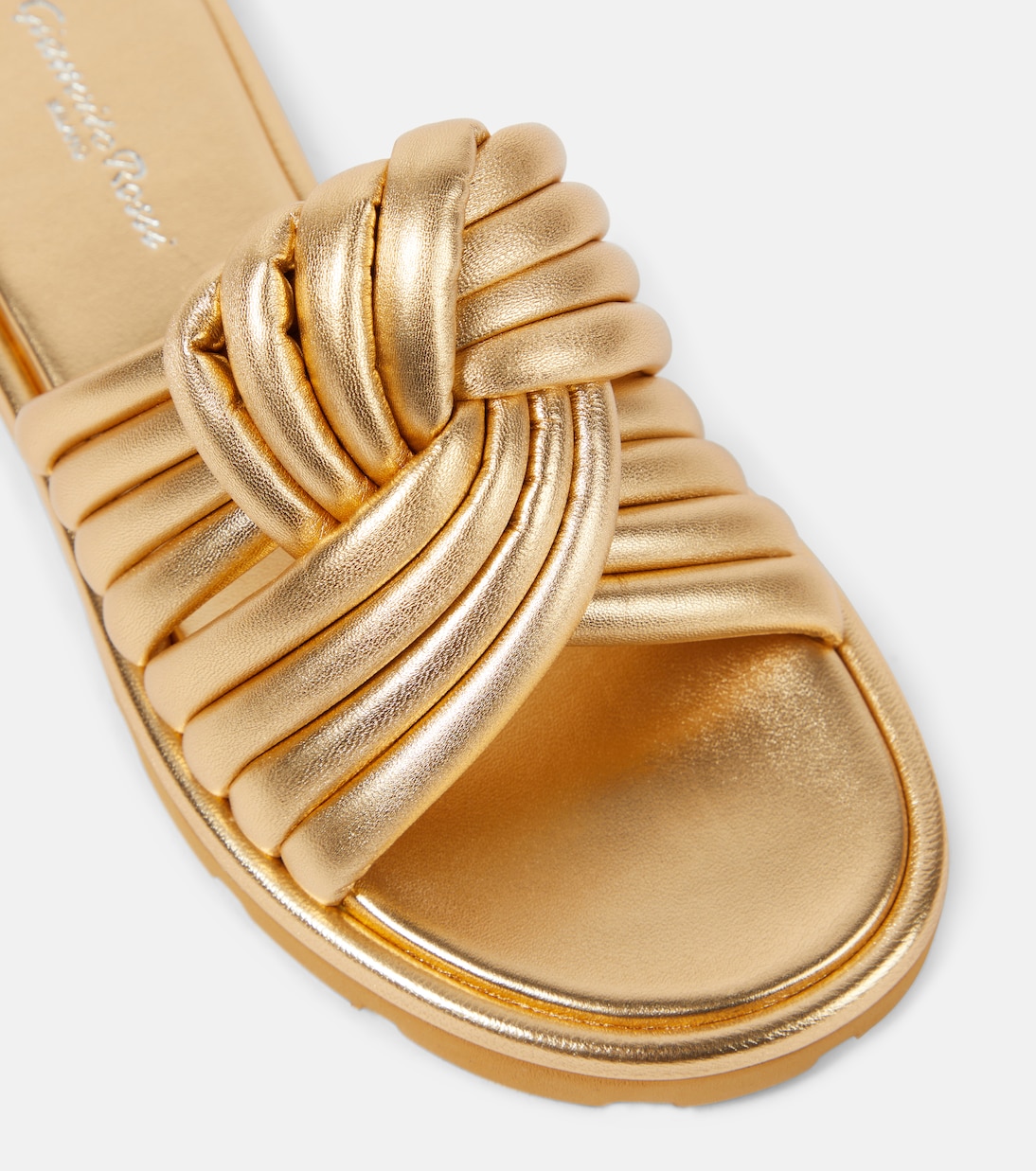 Ottavia metallic leather slides | Gianvito Rossi