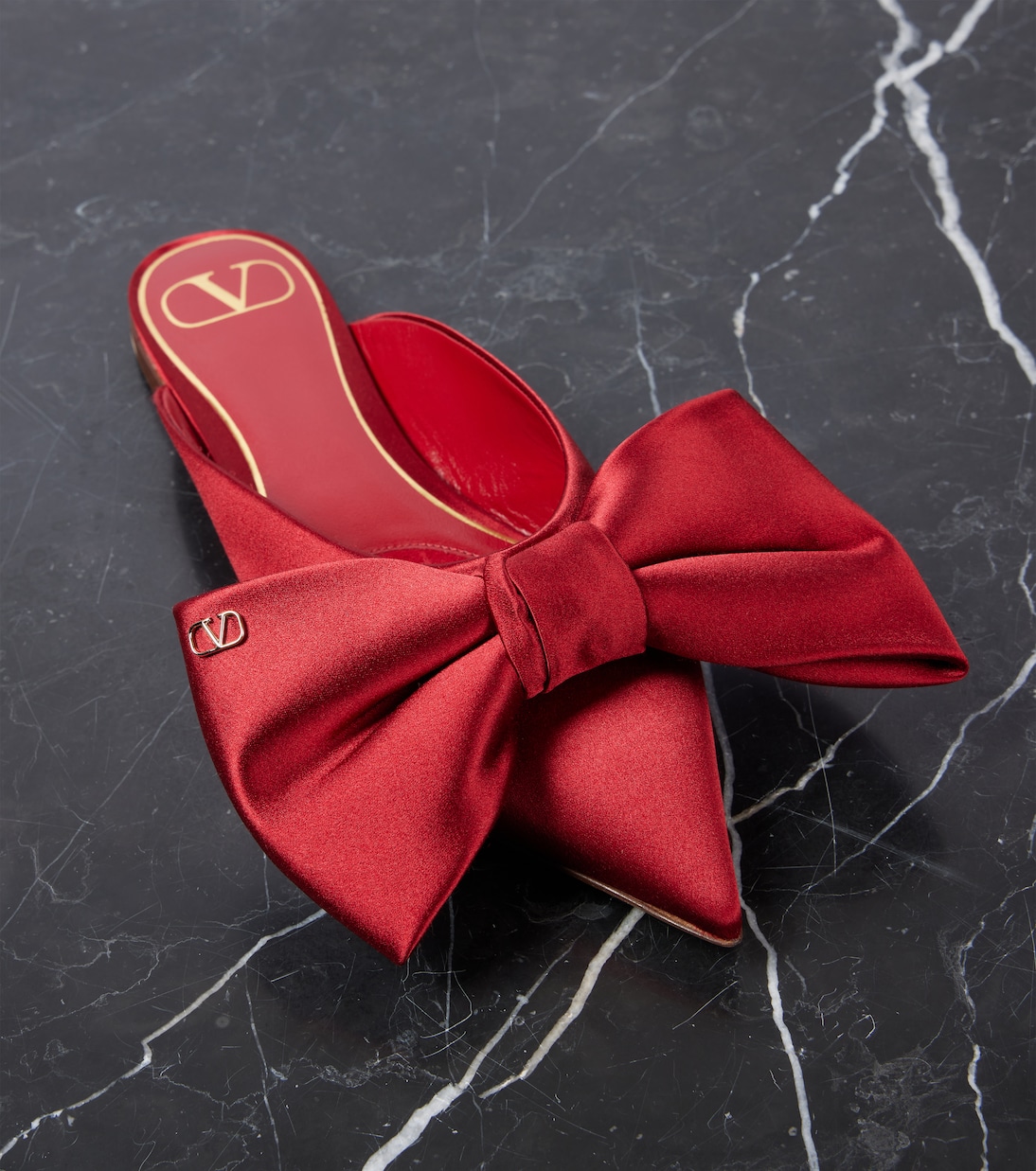 Mules in raso con fiocco | Valentino Garavani