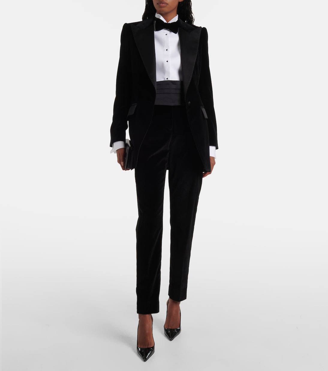High-Rise-Smokinghose aus Samt | Dolce&Gabbana