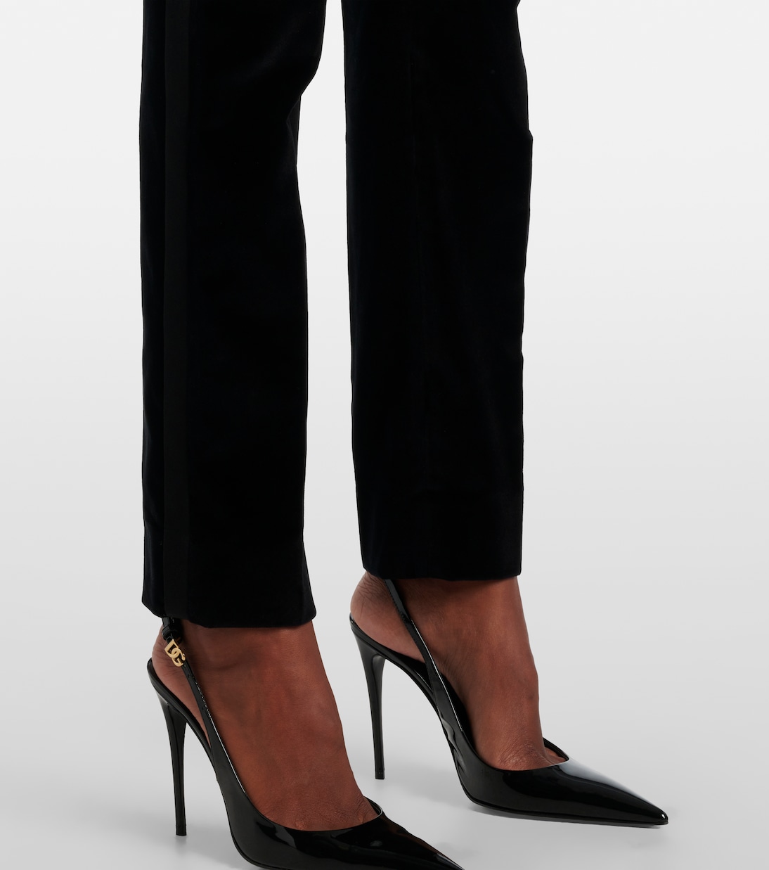 High-Rise-Smokinghose aus Samt | Dolce&Gabbana