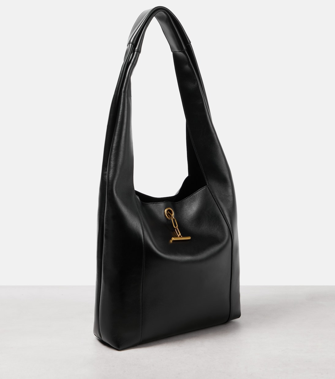 【関税&送料込】Saint Laurent Black Leather Tanger Shopping Tanger leather tote bag in black - Saint Laurent | Mytheresa