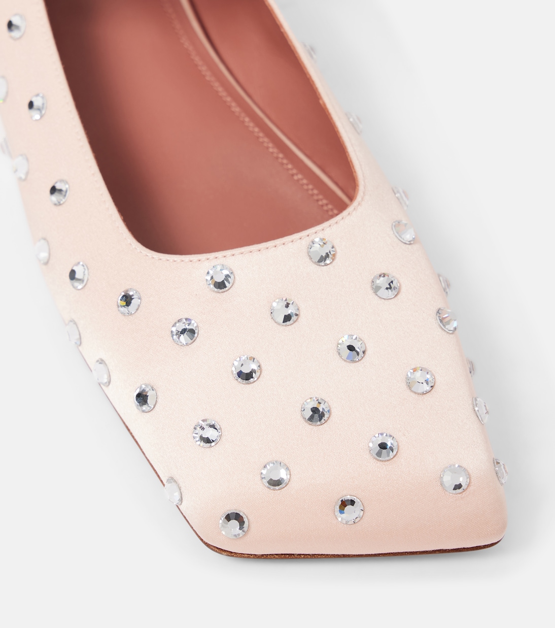 Ane crystal-embellished satin ballet flats | Amina Muaddi