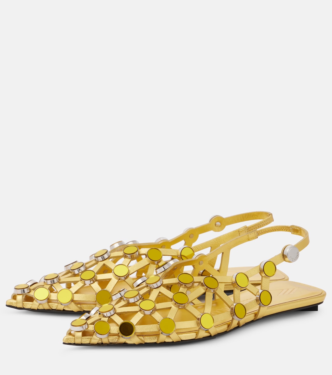 Ballerine slingback Grid in pelle metallizzata | The Attico