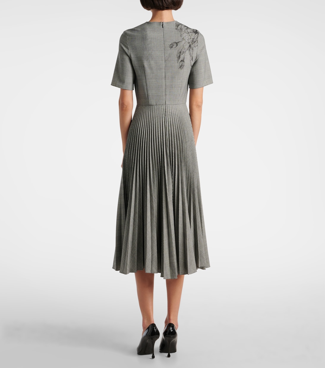 Vestido midi a cuadros Príncipe de Gales | Erdem