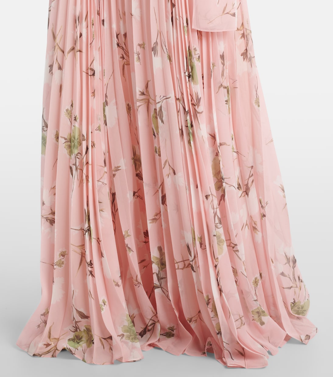 Abito lungo in voile con stampa floreale | Erdem
