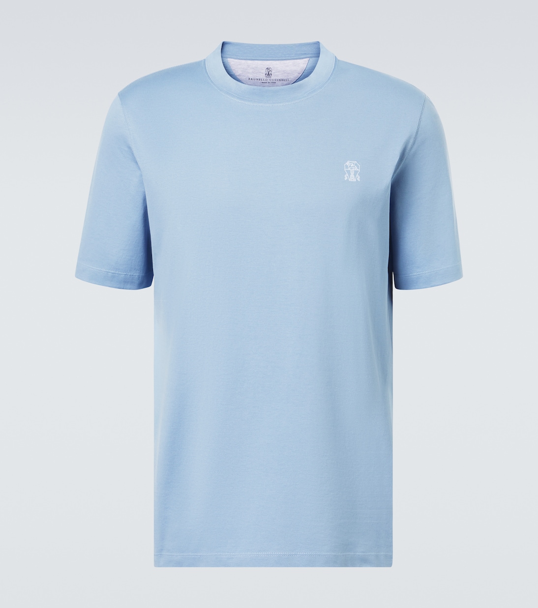 T-shirt in jersey di cotone con logo | Brunello Cucinelli