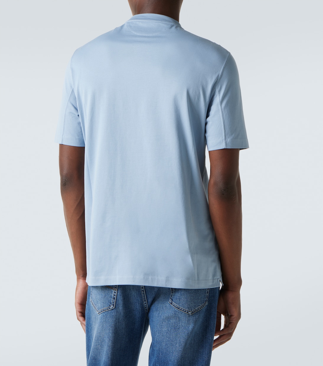 T-shirt in jersey di cotone con logo | Brunello Cucinelli