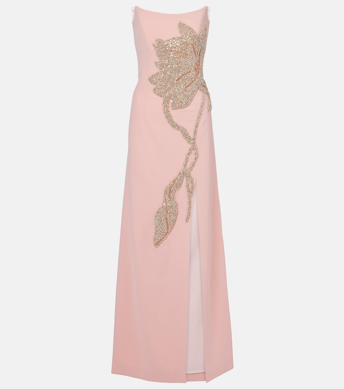 Fara floral-appliqué crêpe gown | Costarellos