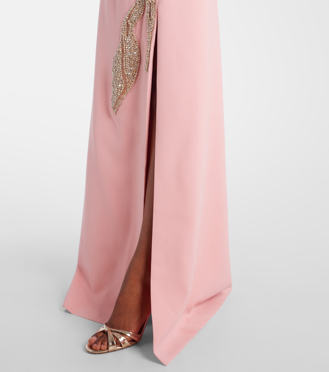 Fara floral-appliqué crêpe gown | Costarellos