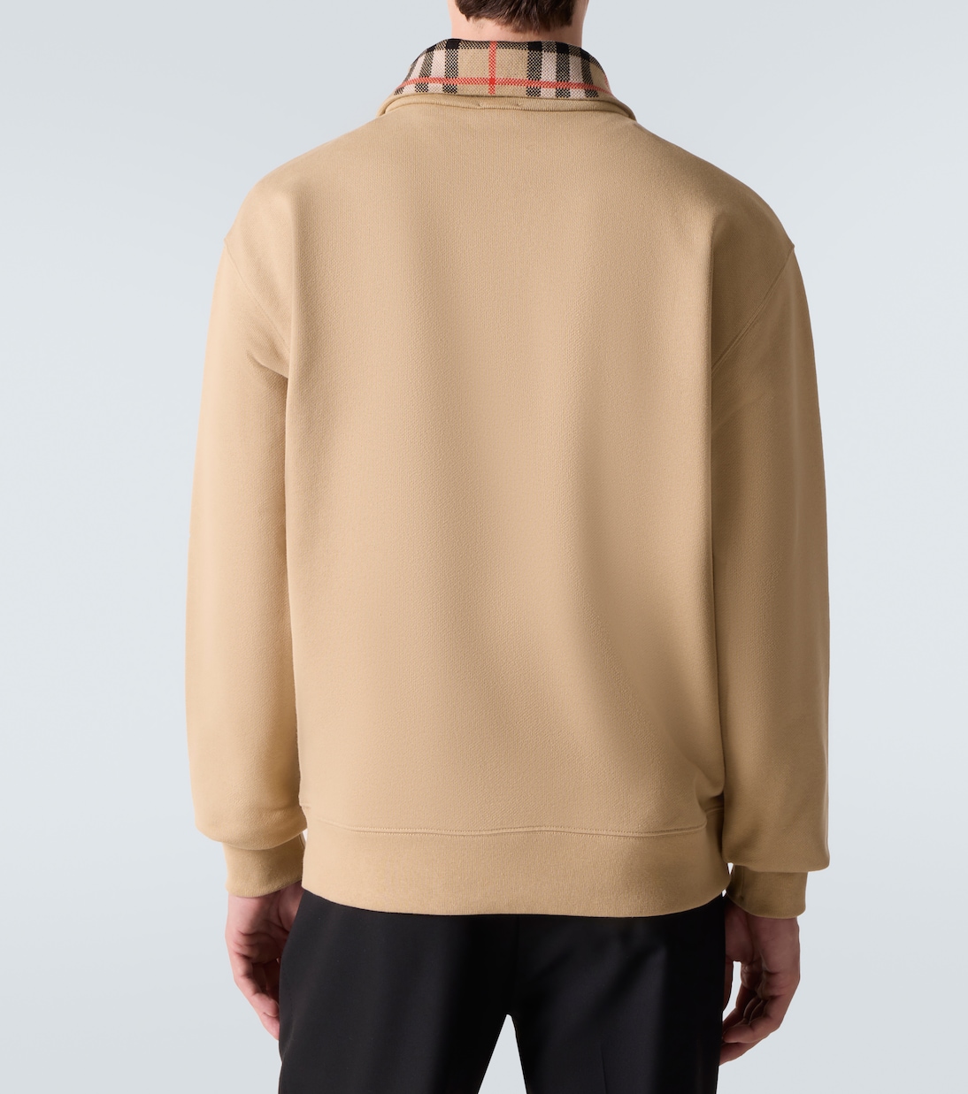 Sudadera Burberry Check de jersey con cremallera parcial | Burberry