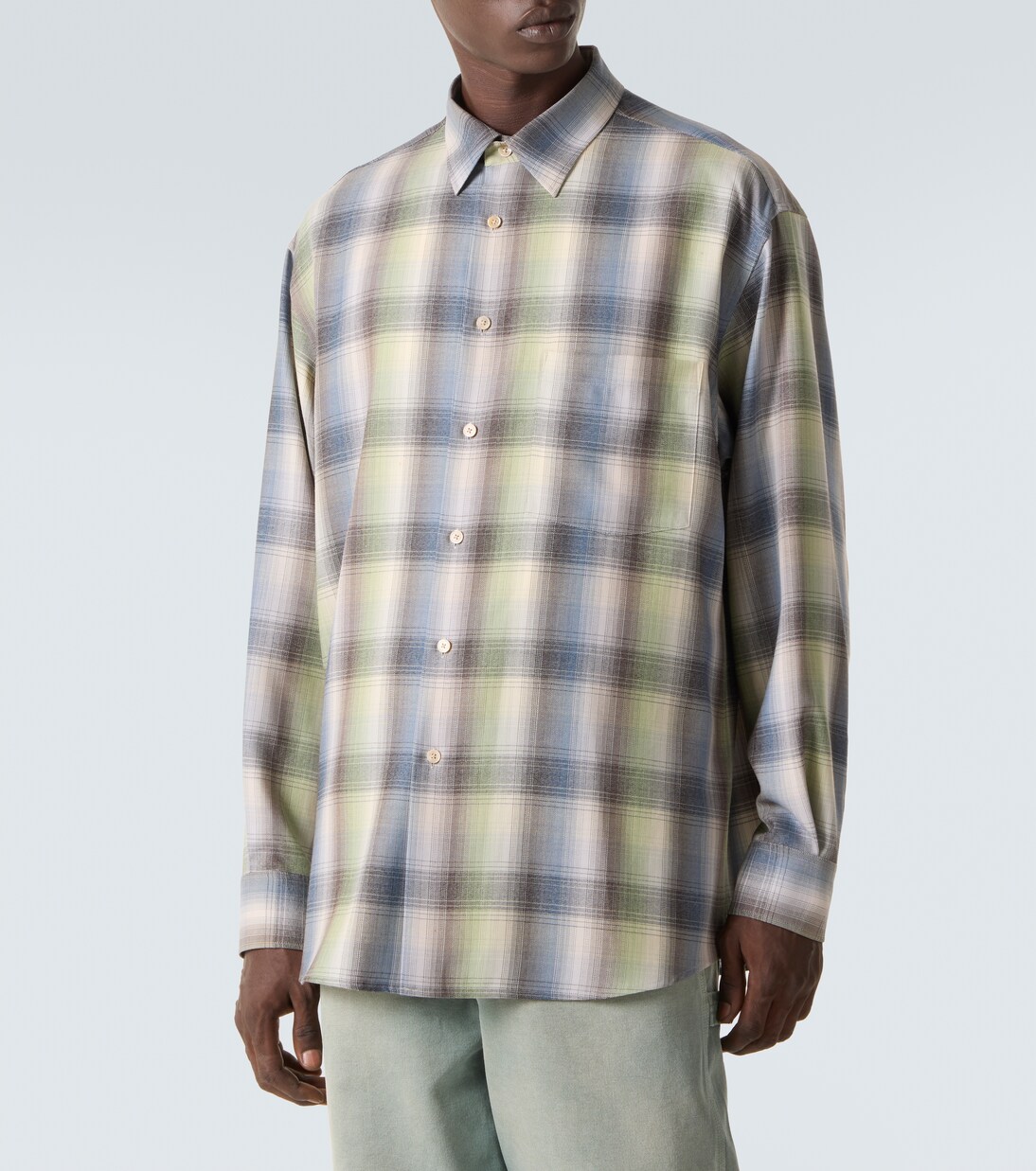 Chemise en laine à carreaux | Auralee