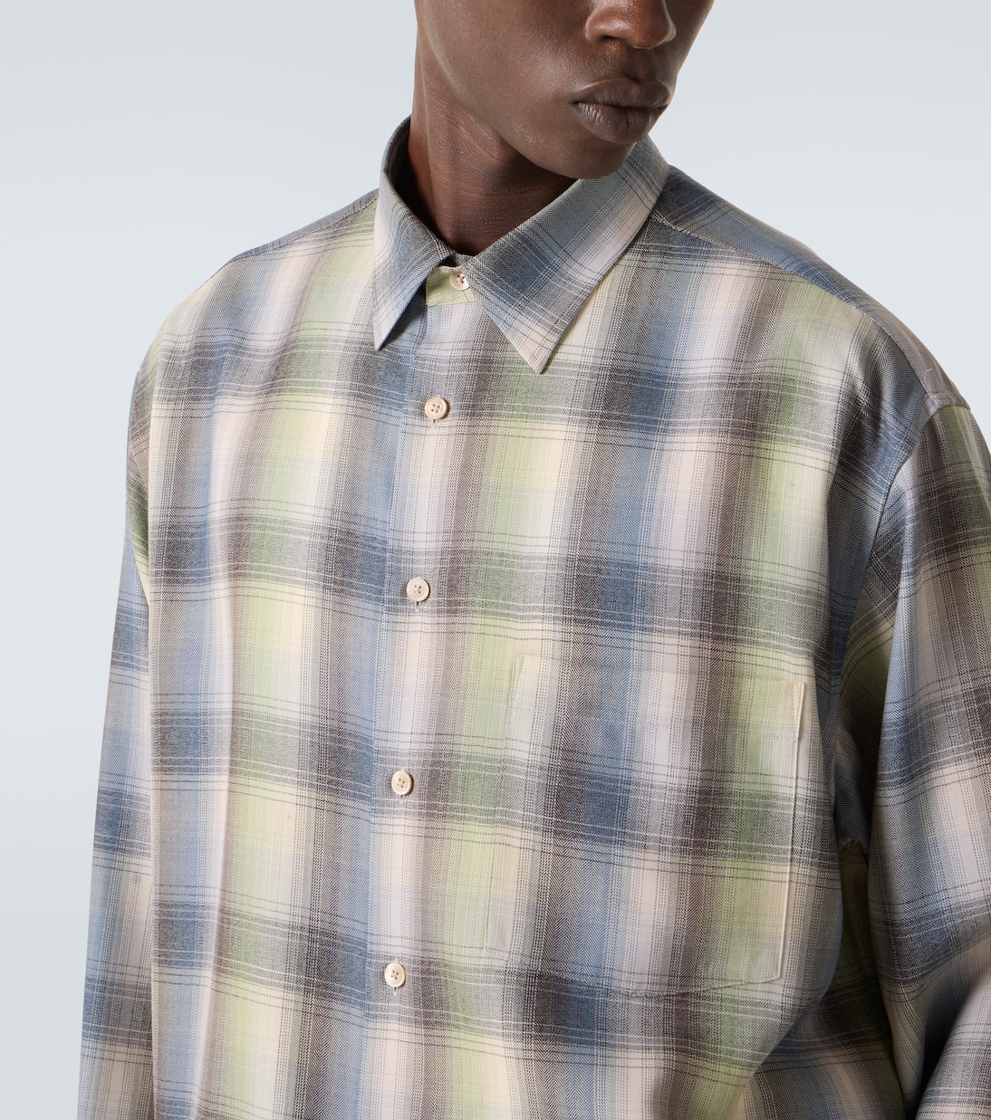 Chemise en laine à carreaux | Auralee