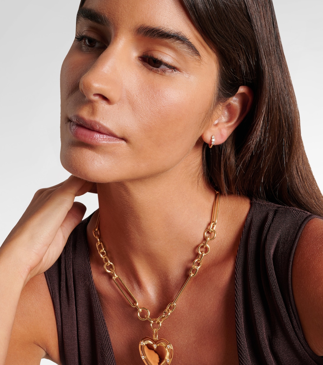 Boucles d'oreilles Rivulet Small en or 14 ct et diamants | Ileana Makri