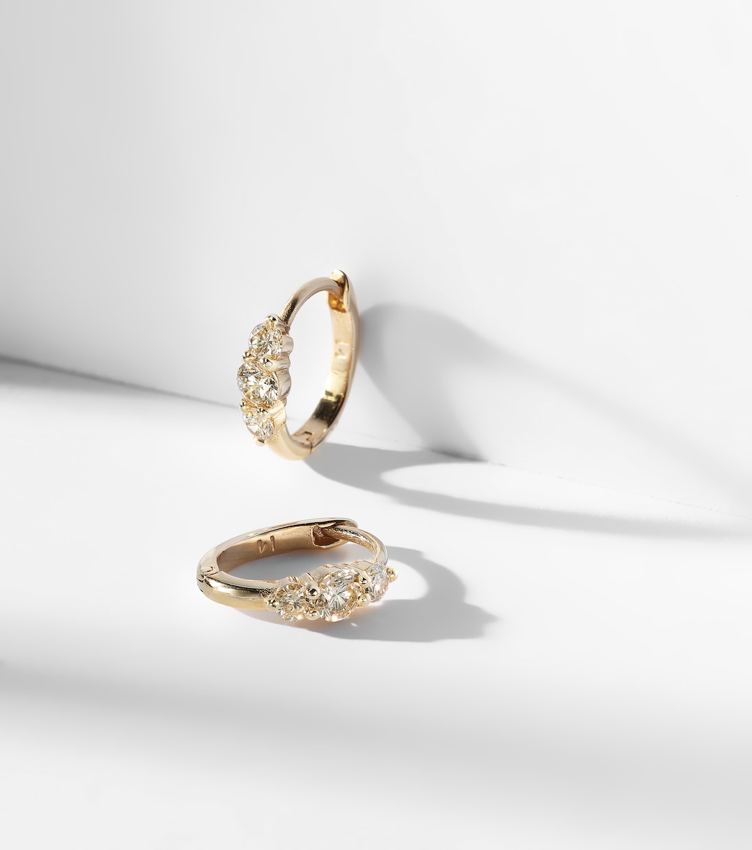 Boucles d'oreilles Rivulet Small en or 14 ct et diamants | Ileana Makri