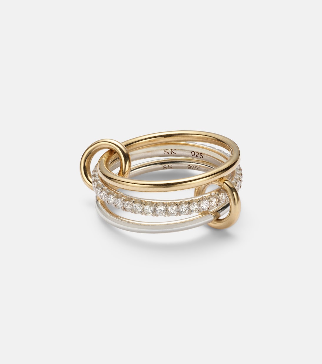 Bague Tigris SG en or 18 ct et argent sterling et diamants | Spinelli Kilcollin