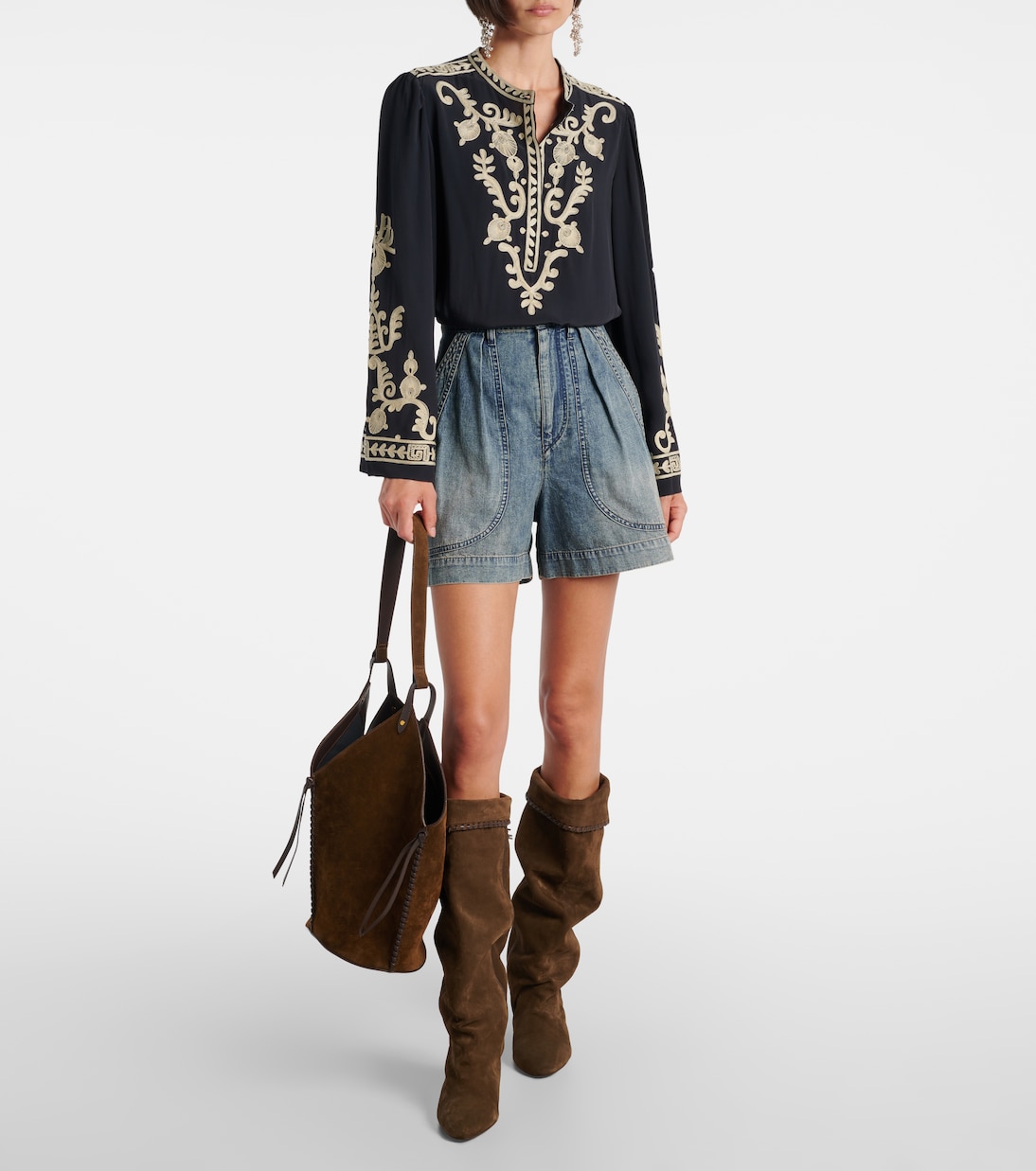 Falonne embroidered crêpe blouse | Marant Etoile