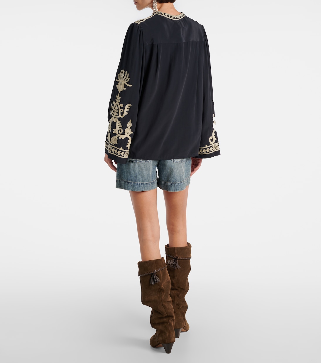 Falonne embroidered crêpe blouse | Marant Etoile