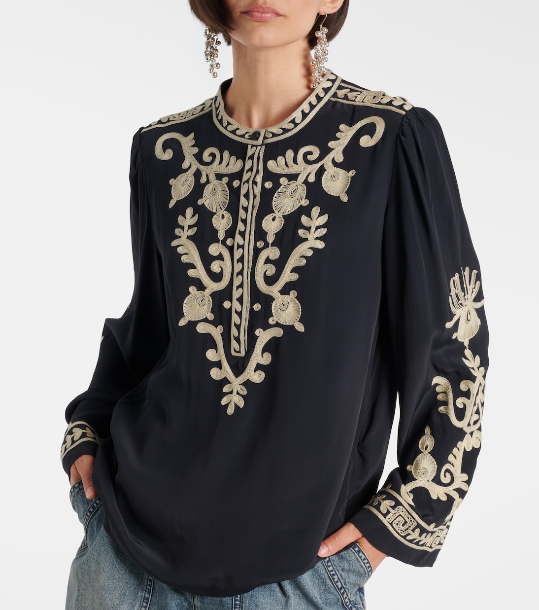 Falonne embroidered crêpe blouse | Marant Etoile