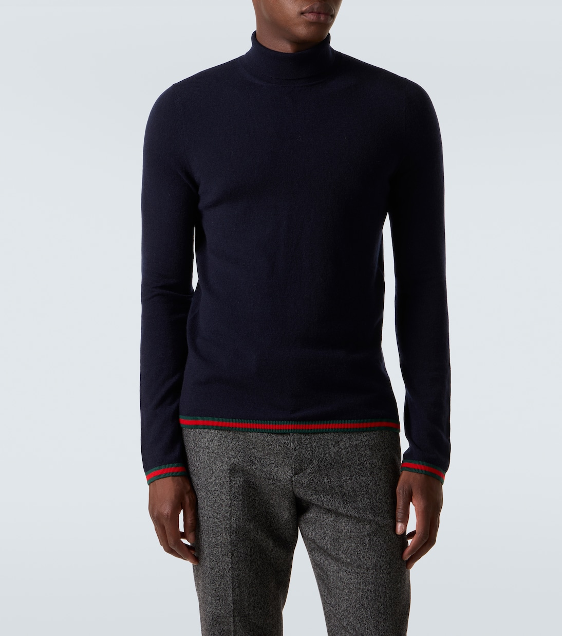 Webstripe cashmere turtleneck sweater  | Gucci