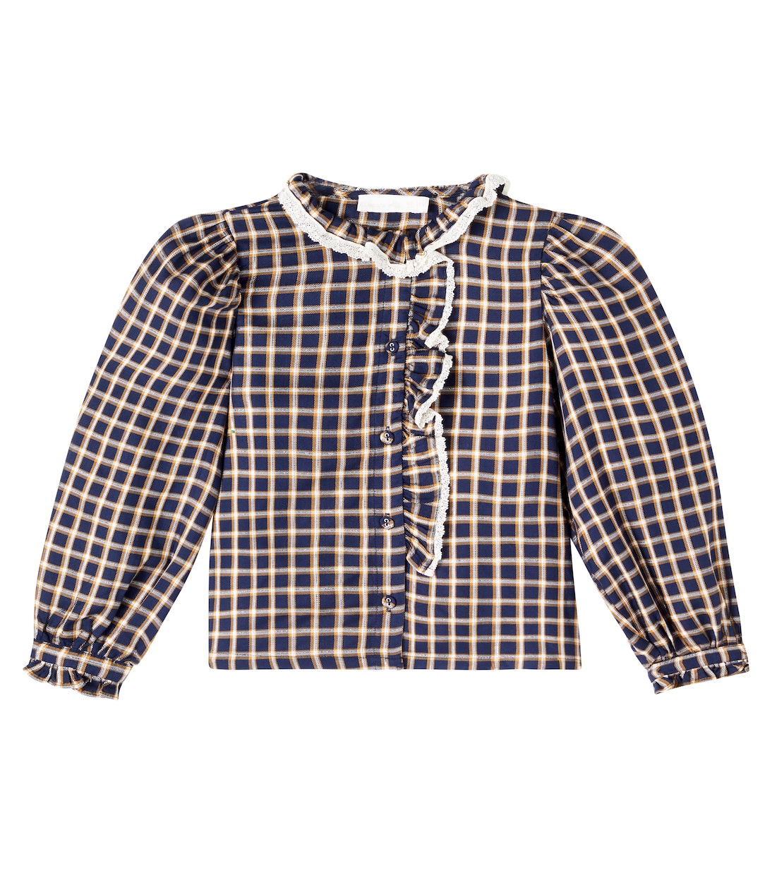 Ginevra checked ruffled shirt | C'era Una Volta