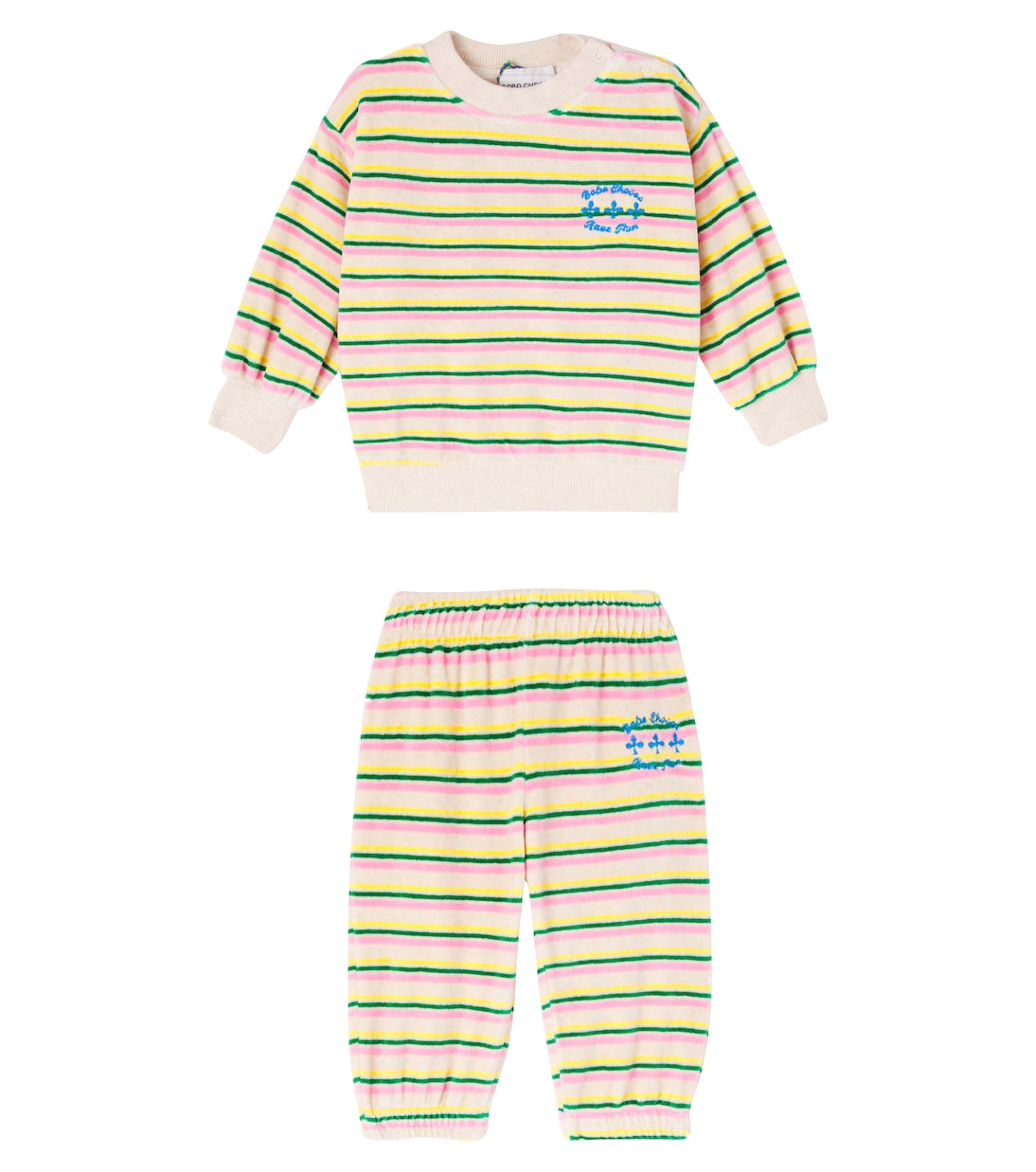 Bébé – Set sweat-shirt et pantalon de survêtement rayés en velours | Bobo Choses