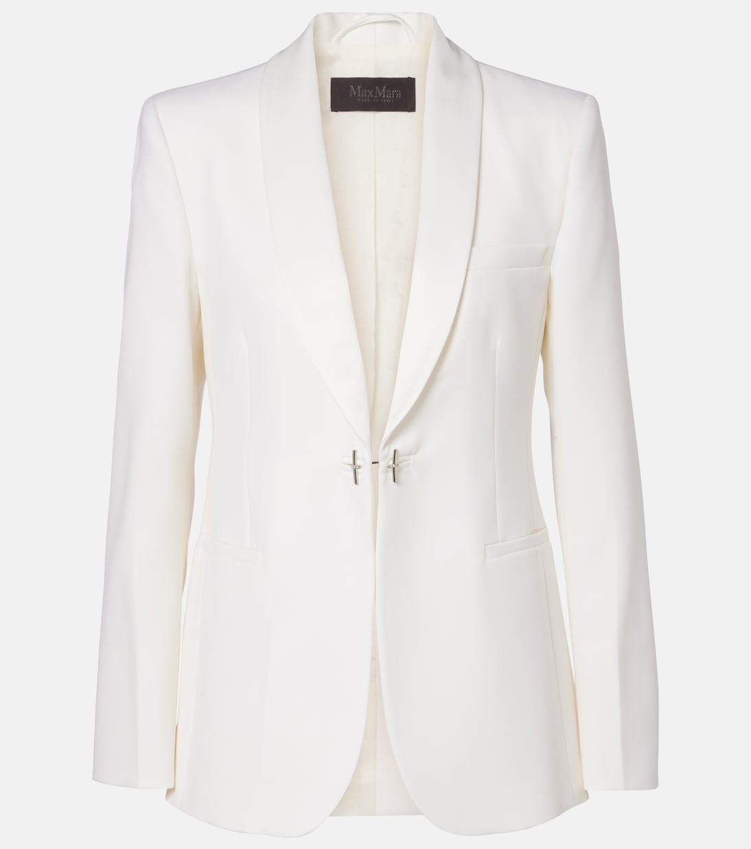 Satin-trimmed virgin wool gabardine blazer | Max Mara