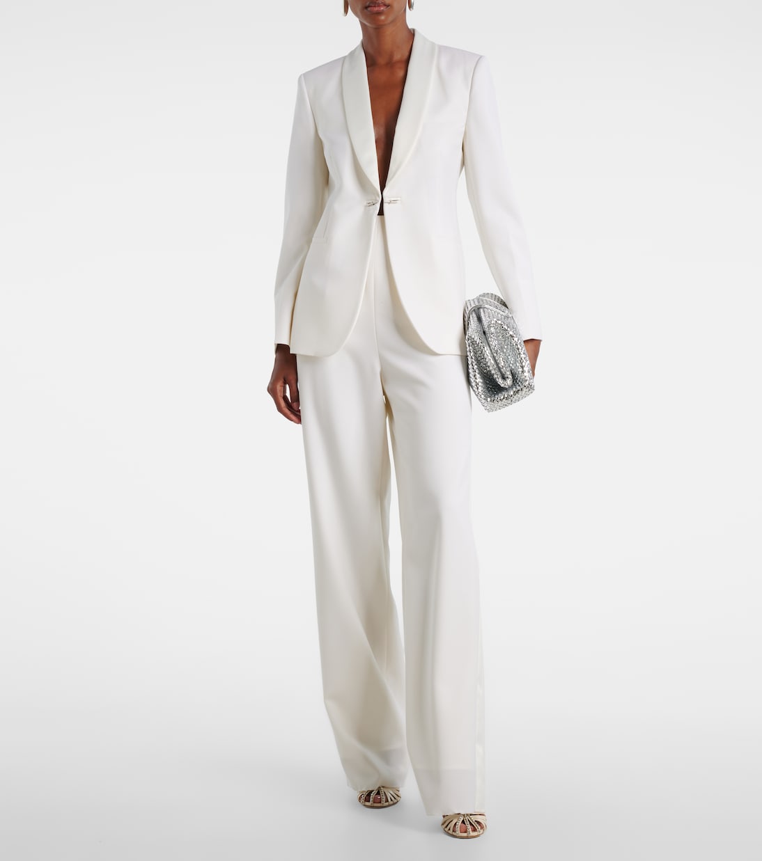 Satin-trimmed virgin wool gabardine blazer | Max Mara