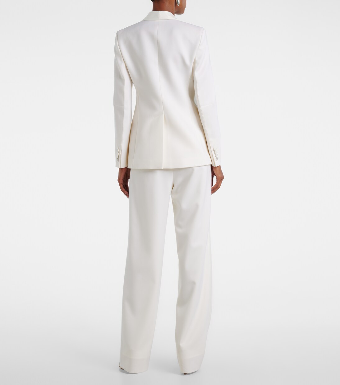 Satin-trimmed virgin wool gabardine blazer | Max Mara