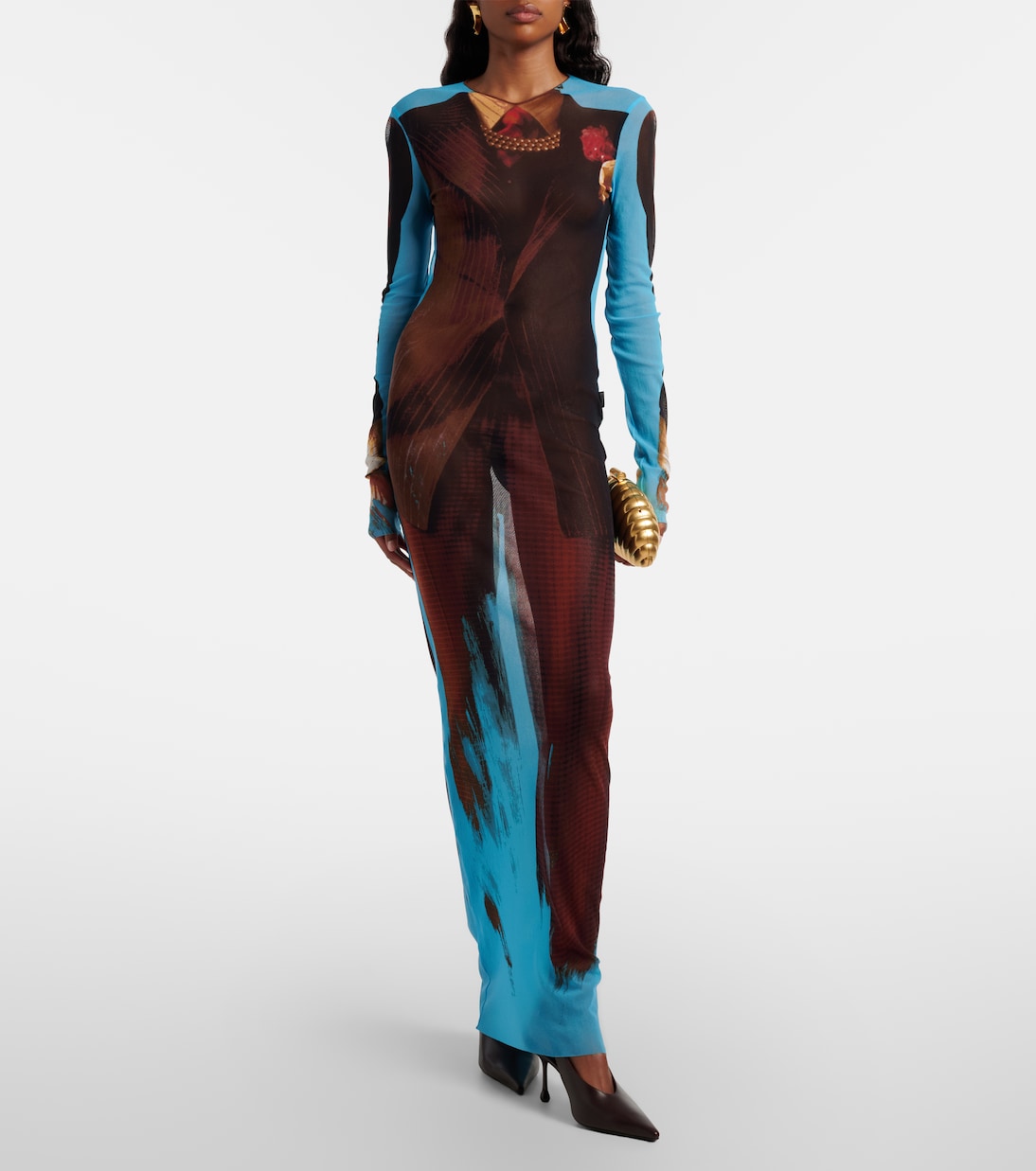 Printed sheer maxi dress | Jean Paul Gaultier