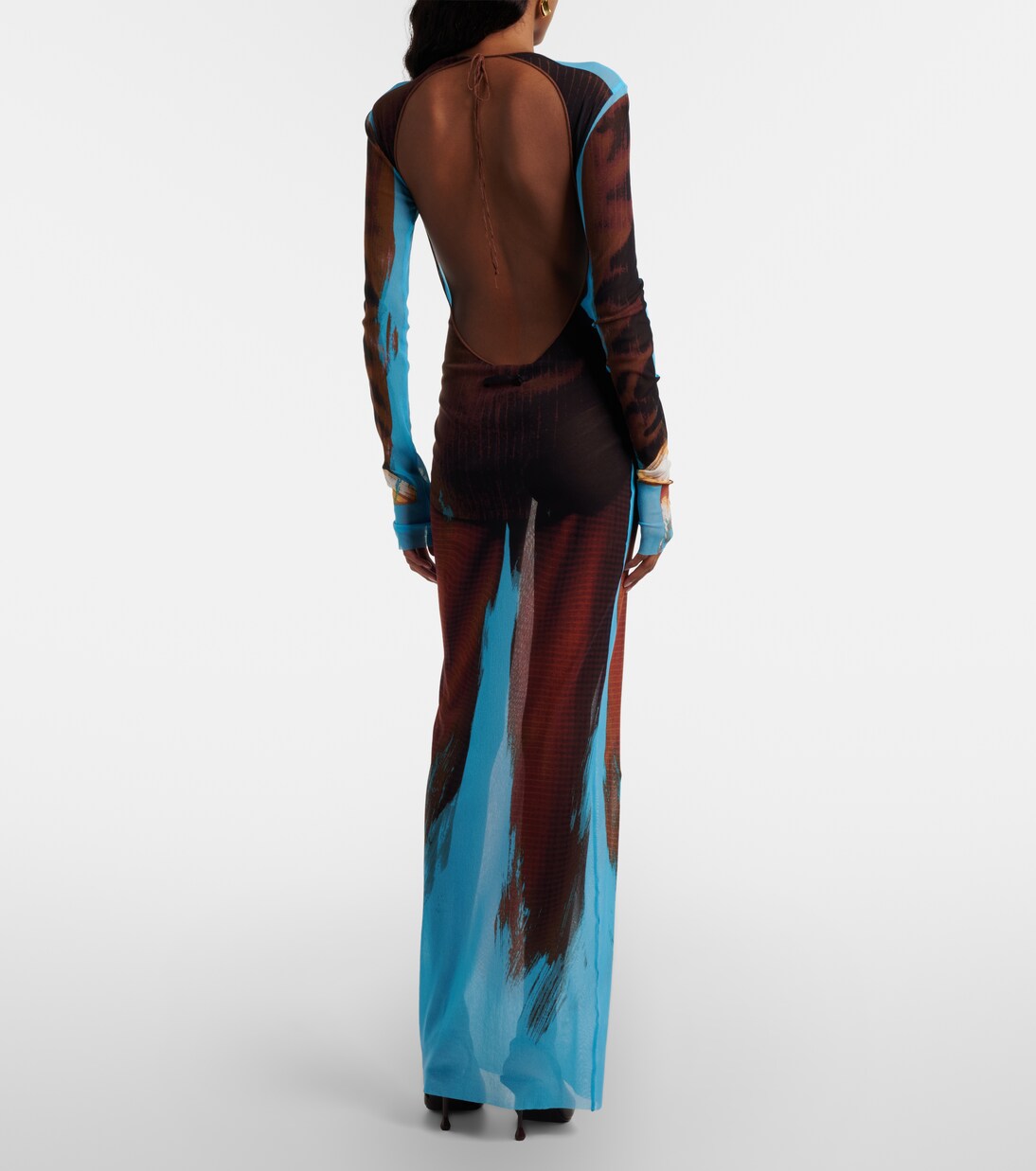 Printed sheer maxi dress | Jean Paul Gaultier