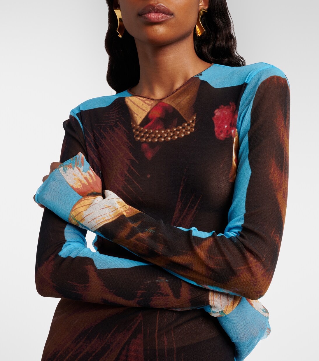 Printed sheer maxi dress | Jean Paul Gaultier