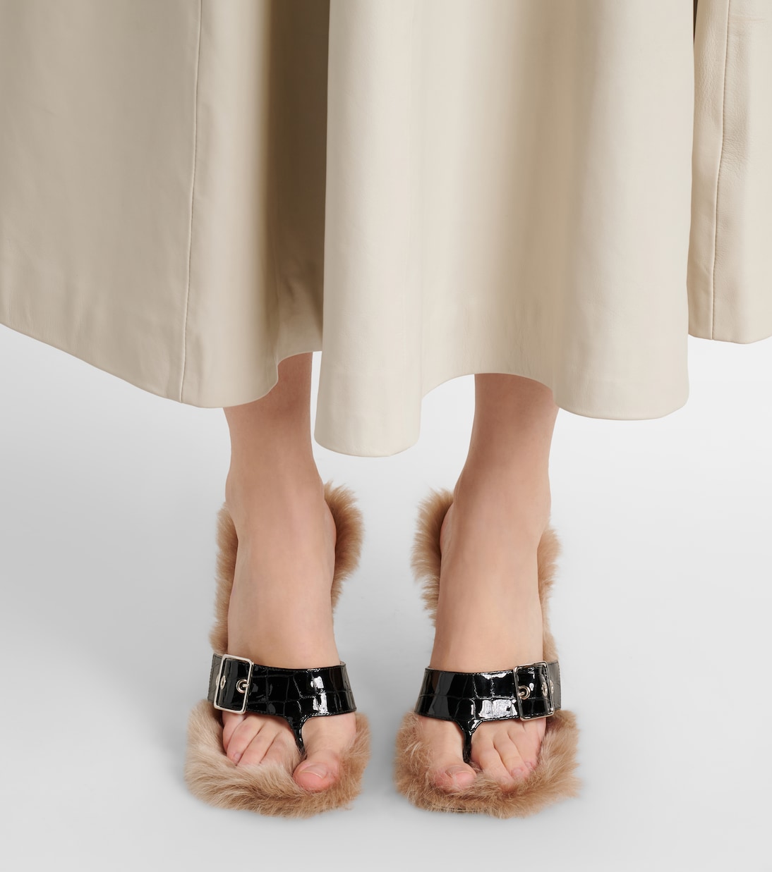 Helix 95 croc-effect leather thong sandals | Christen