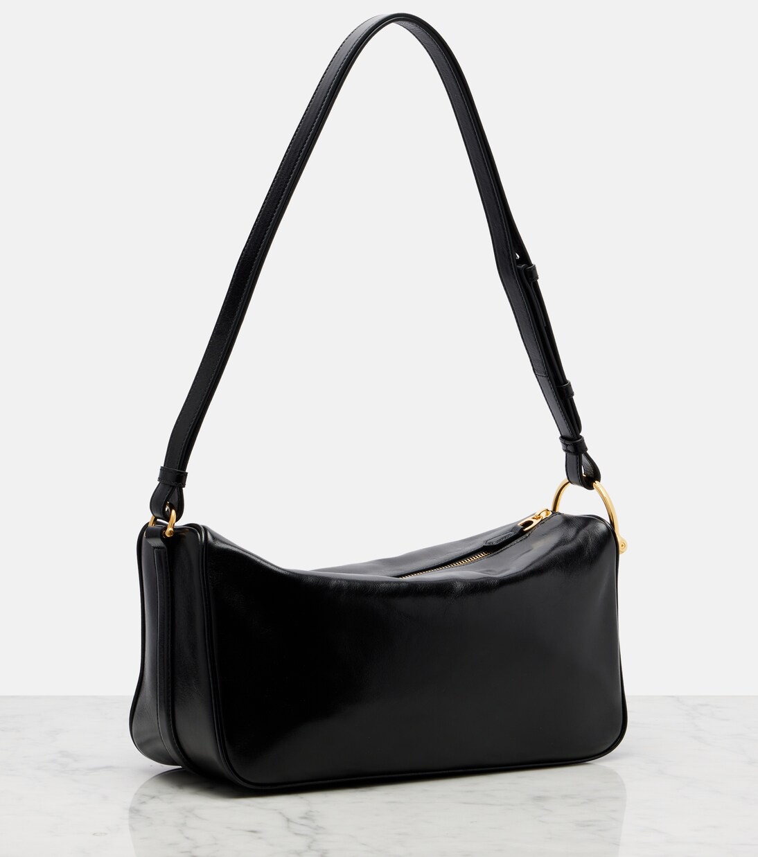 Half Horsebit Medium leather shoulder bag | Gucci