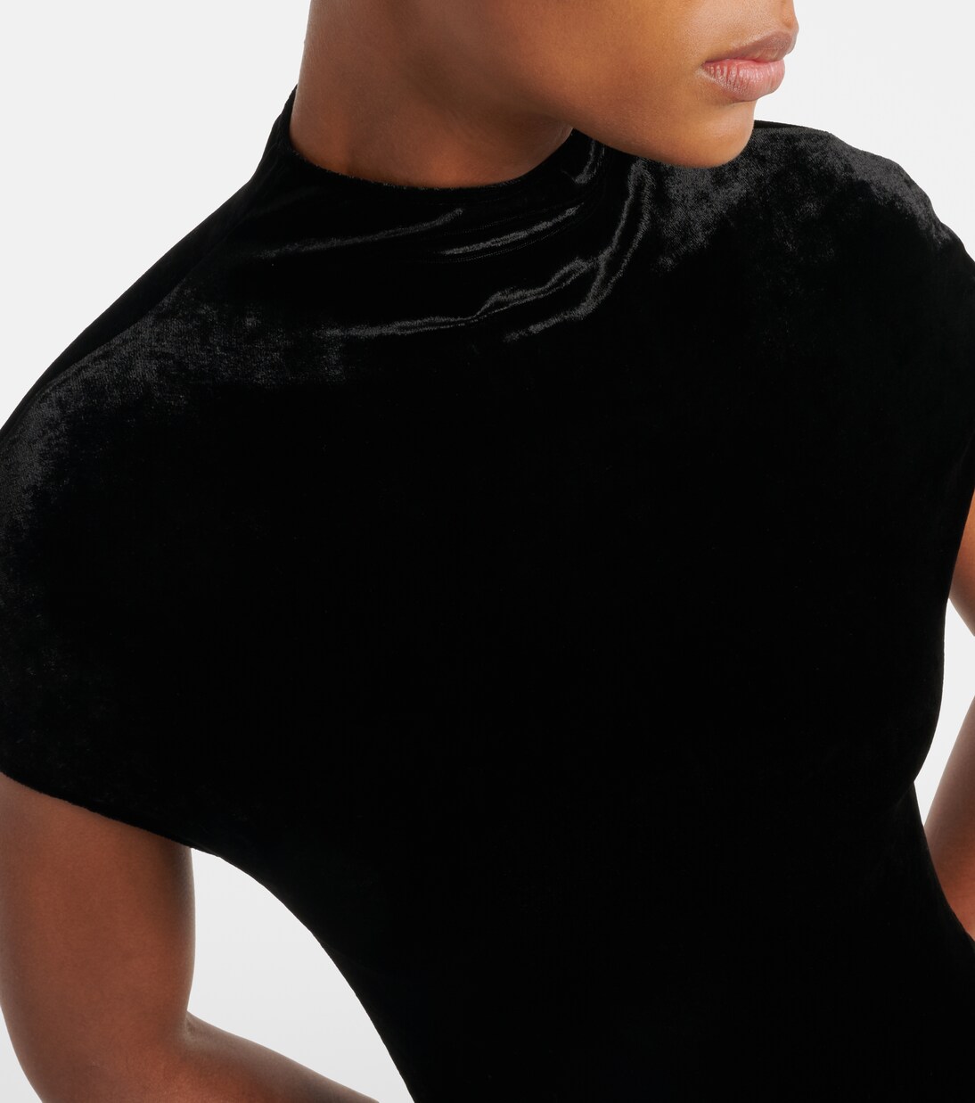 Cocktailkleid aus Samt und Jersey mit Kristallen | Alaïa