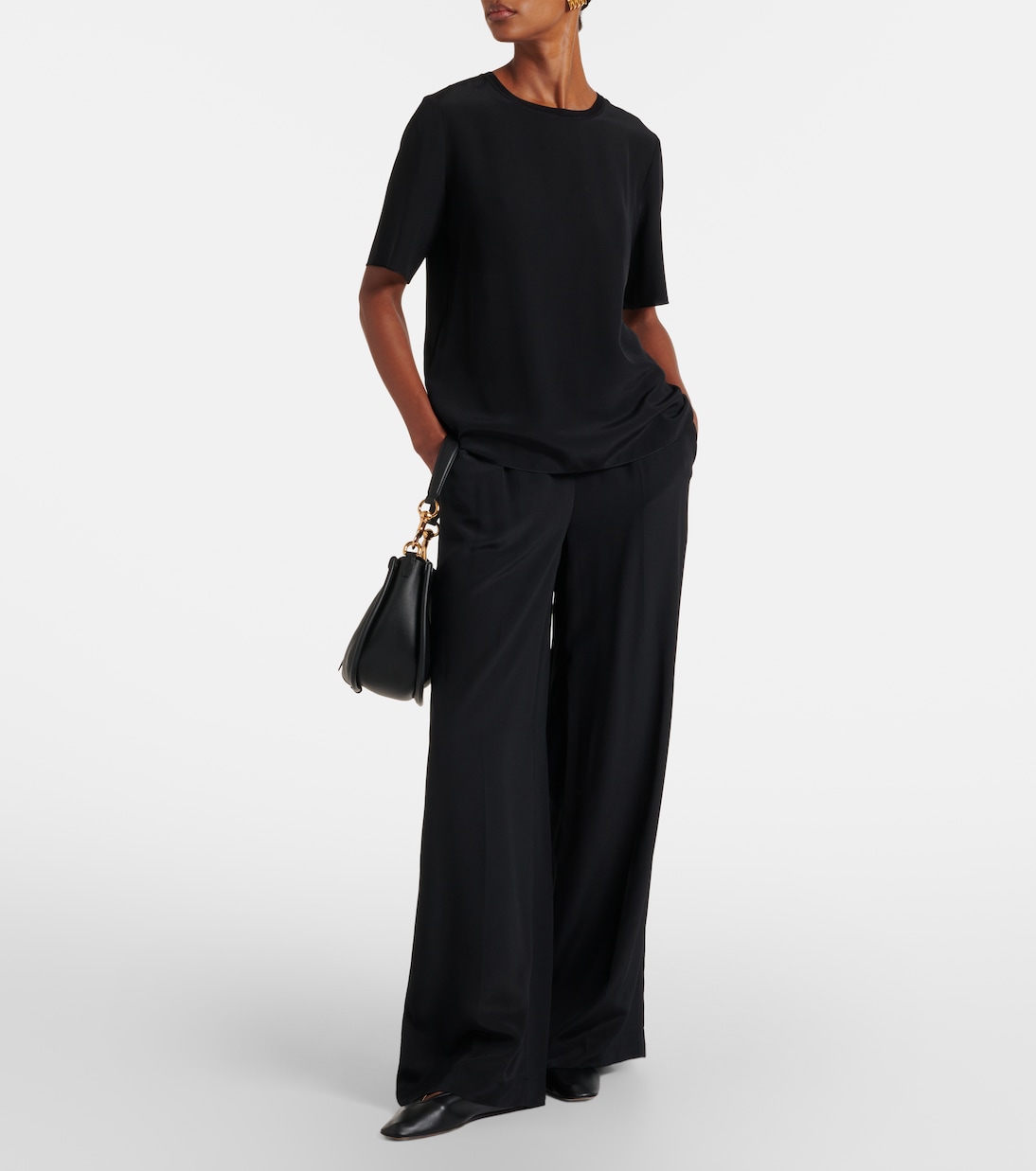 Hulin silk crêpe de soie wide-leg pants | Joseph
